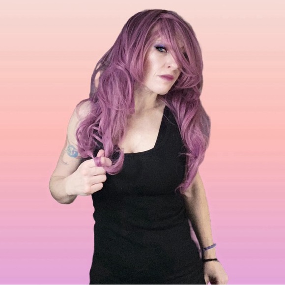 26” Muave Synthetic Wavy Dark Roots Fever Khloe Wig - Picture 7 of 11